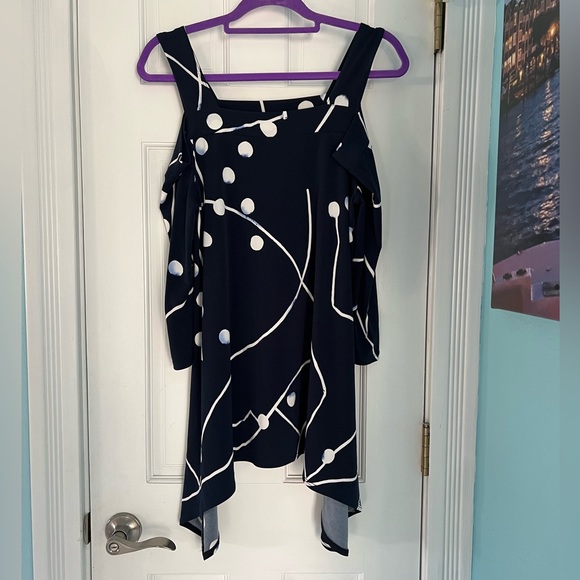 Clara Sun Woo Tunic Wrinkle Proof Pre-loved Navy Blue S - Picture 1 of 4